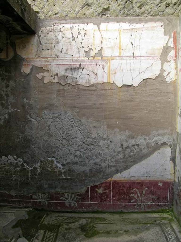 VI.17, Herculaneum. May 2004. Detail from east end of north wall.
Photo courtesy of Nicolas Monteix.